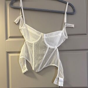 SHEIN White Sheer Crop Top